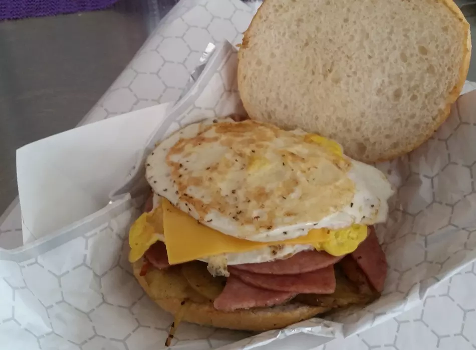 The famous Taylor Ham,  egg & cheese!