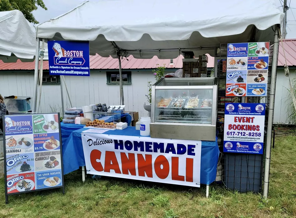 Boston Cannoli Company's popup booth at a festival