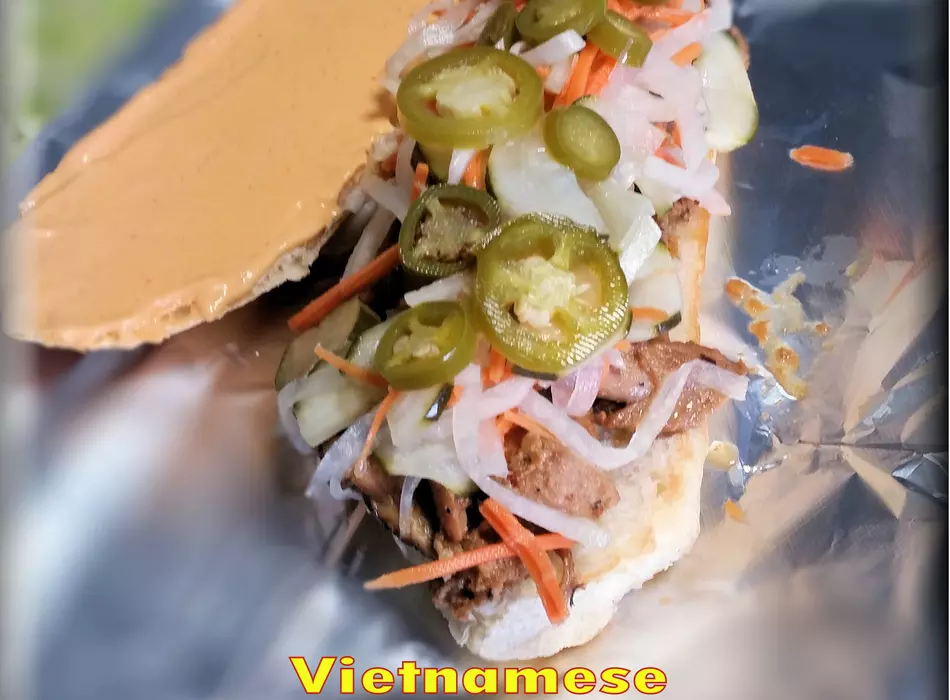 Vietnamese Chicken Banh Mi Sandwich
