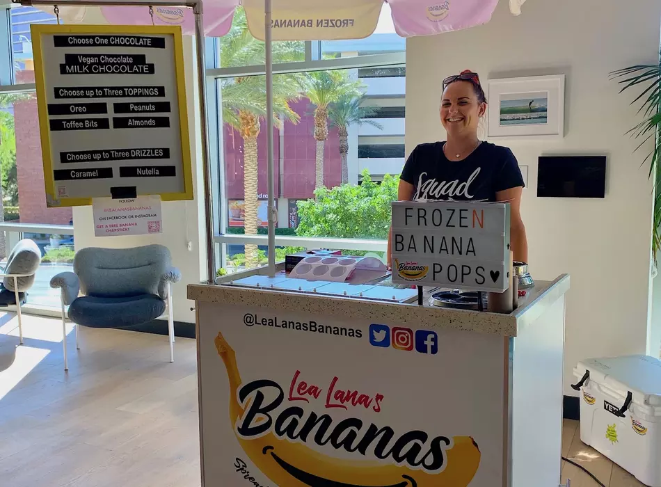 Banana Squad member at the Banana Cart for a corporate event