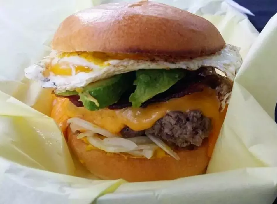 The Homerun King topped with a Fried Egg