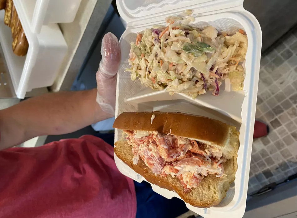 New England Style Lobster Roll with our Peanutbutter and Ginger Slaw
