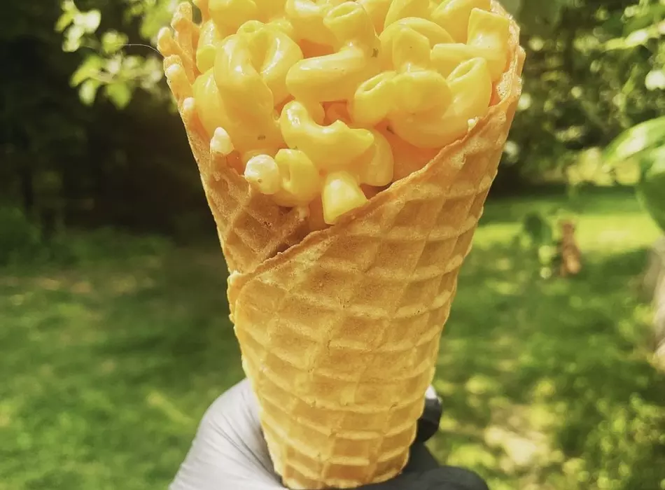 Mac n Cheese Waffle Cone