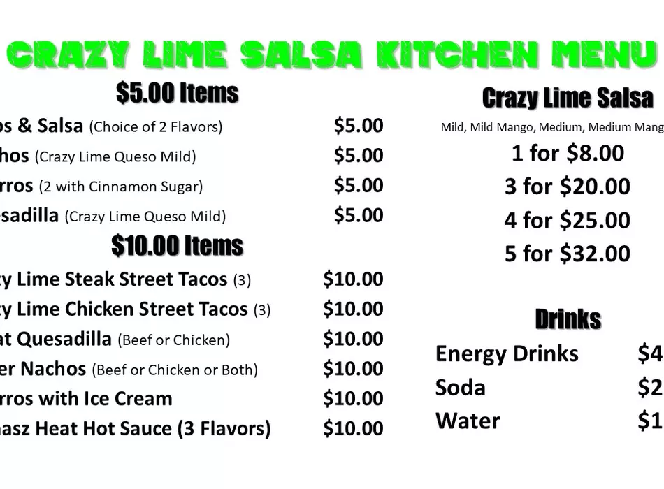Crazy Lime Salsa Kitchen Food Trucks In Mesa AZ