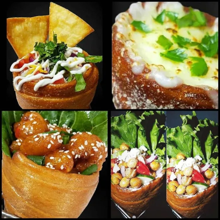 The Fiesta Cone, The Napolitano (pizza cone), Bang-Bang Shrimp, Veggie Gyro