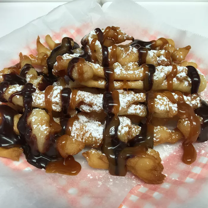 Funnel Fingers (Chocolate &amp; Caramel Sauce Added)