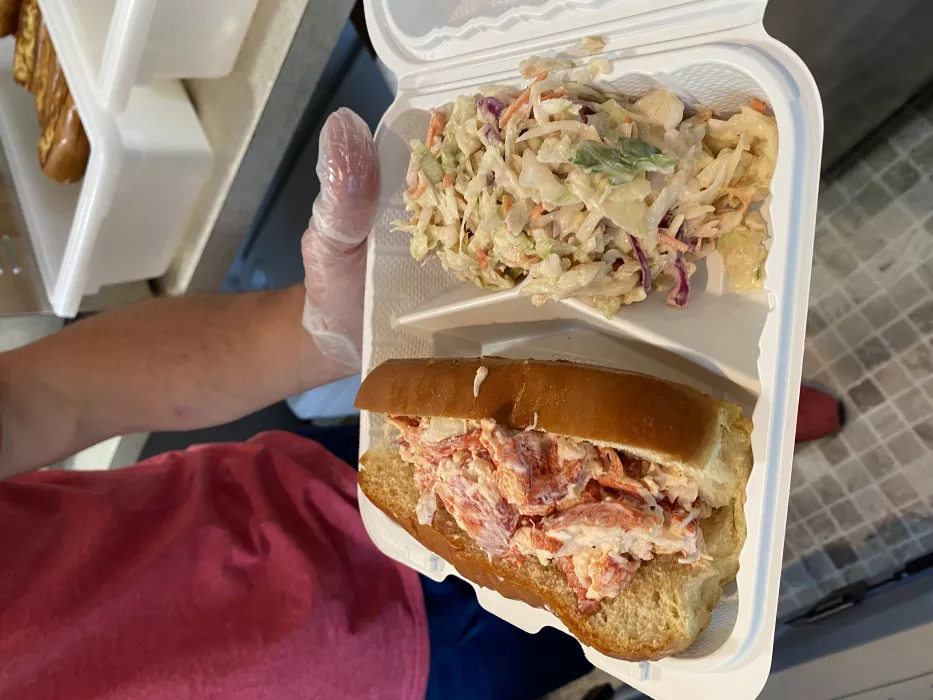 New England Style Lobster Roll with our Peanutbutter and Ginger Slaw