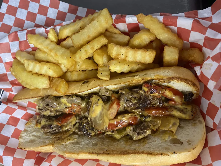 Philly Cheese Steak Onions &amp; Peppers w/ Fries