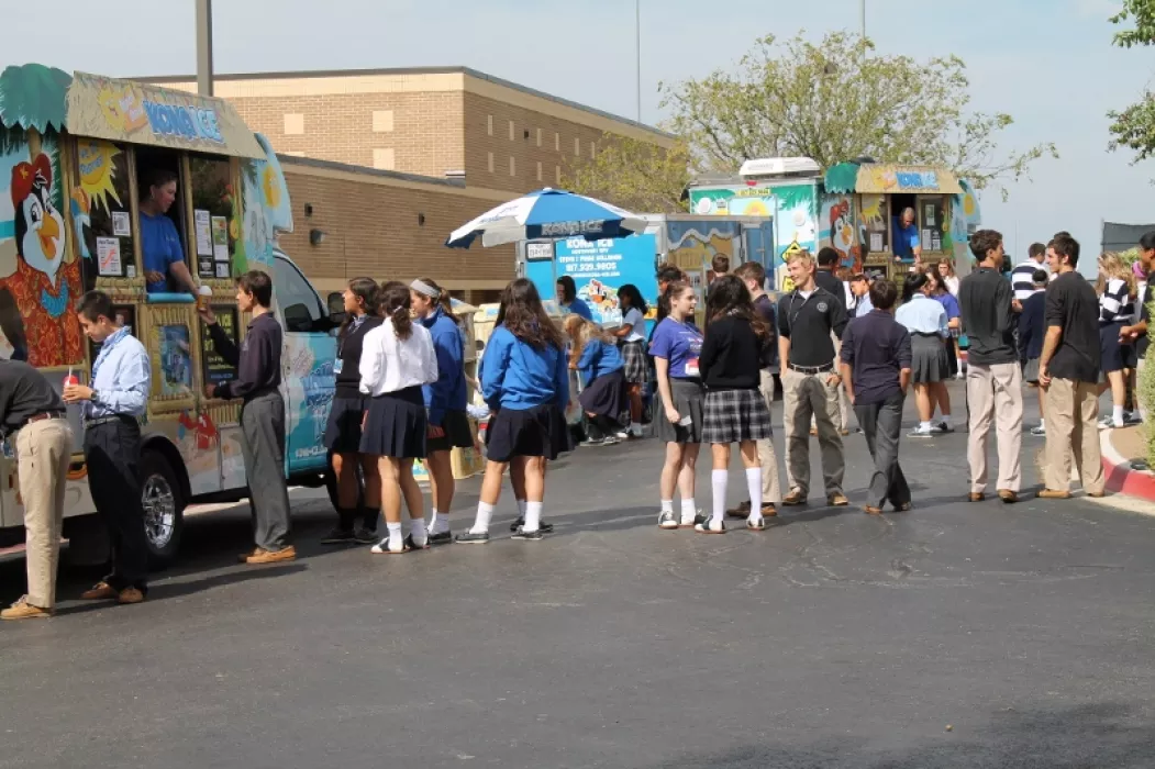 Serving at school lunch