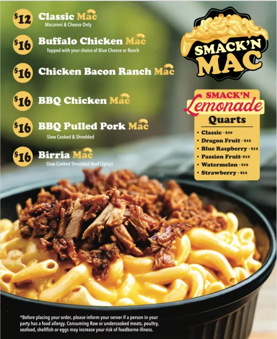 Smack’n Mac menu