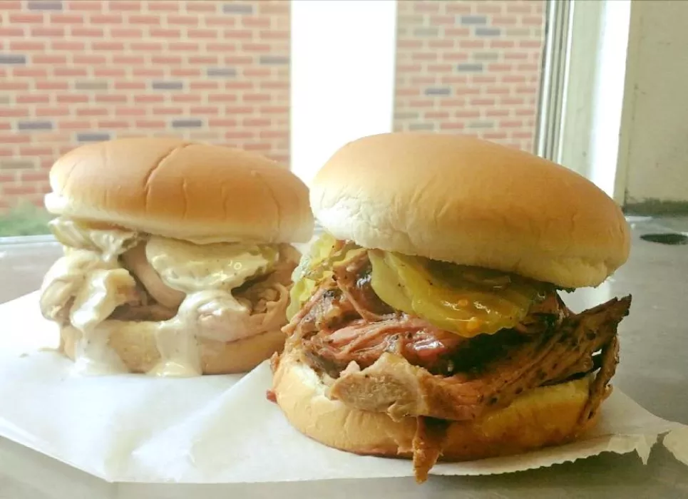 The Original Pork Sandwich &amp; The Smoked Pulled Chicken &amp; White BBQ Sandwich